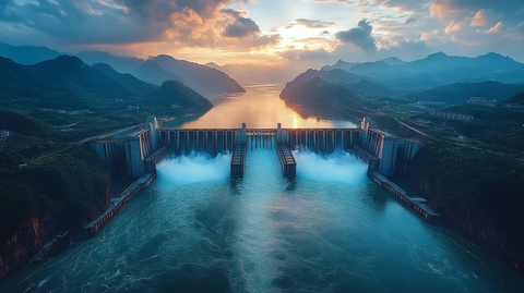 三峡大坝鸟瞰图