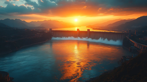 三峡大坝鸟瞰图