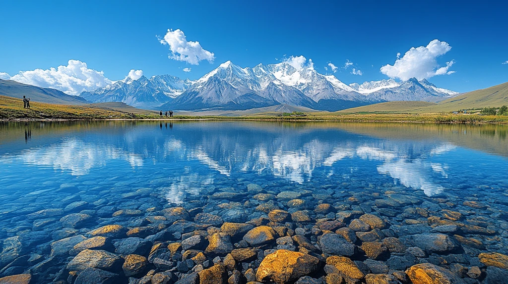 湖光山色映蓝天