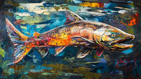 锦鲤油画