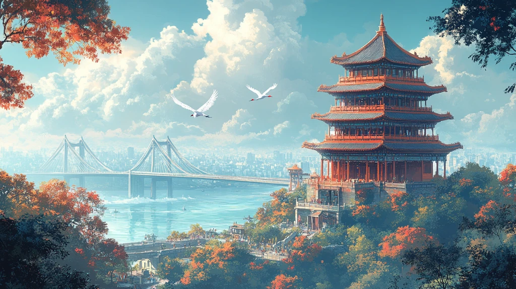 黄鹤楼与长江大桥