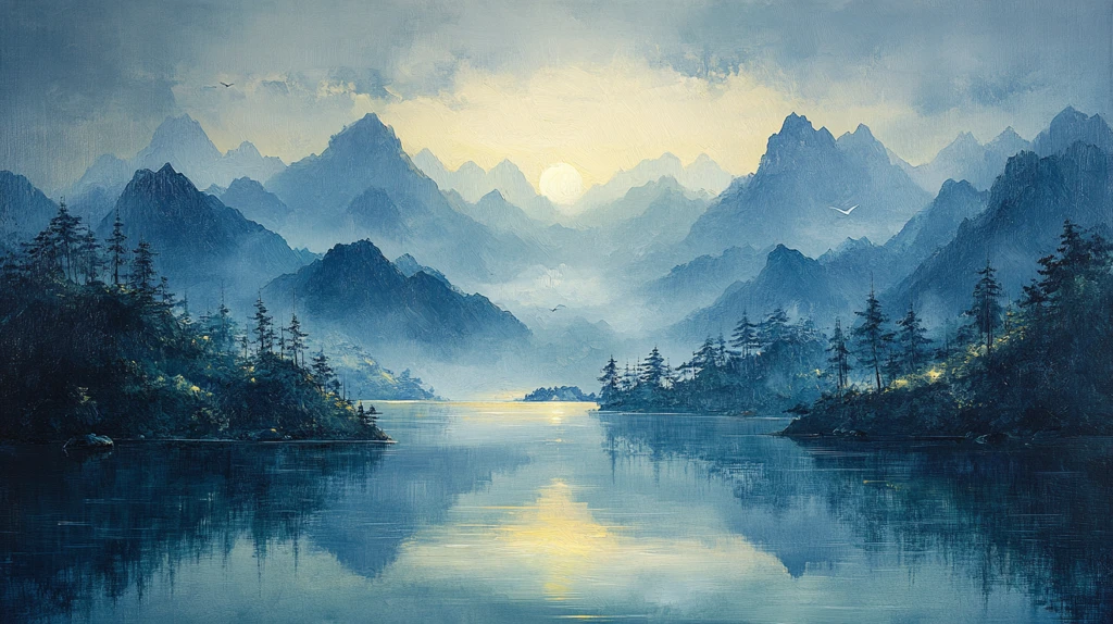 青山绿水画