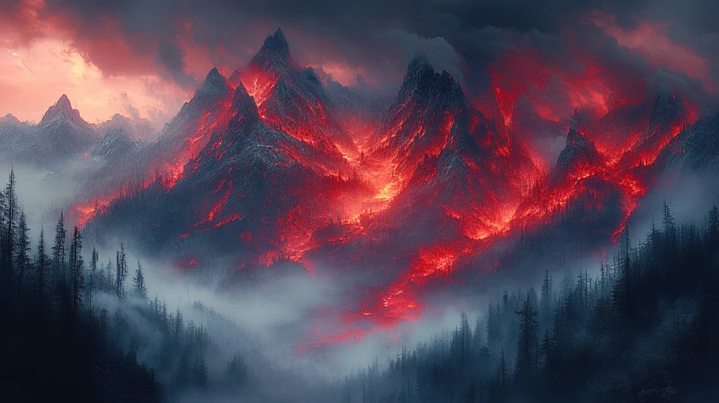 红能流动的山脉