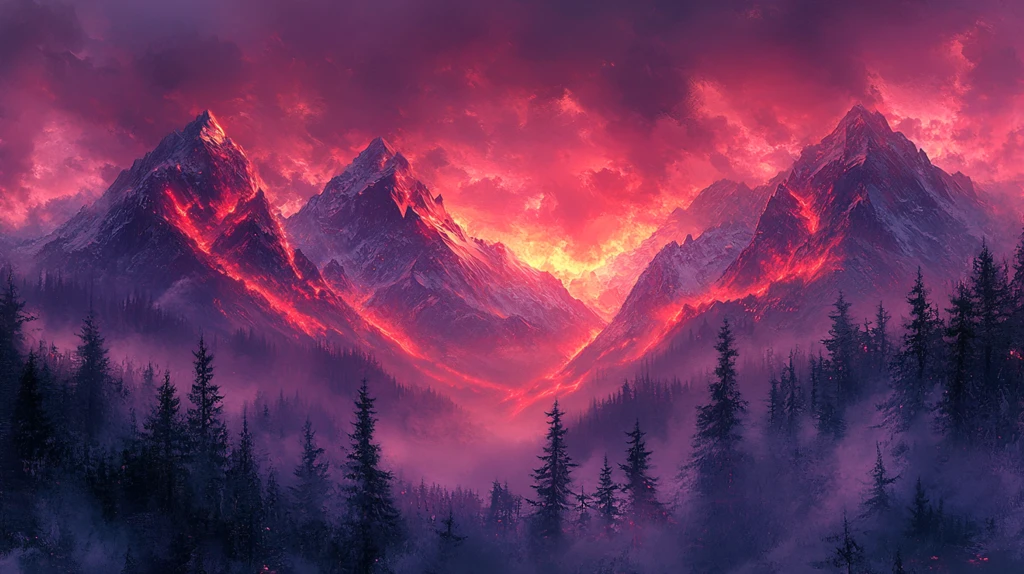 红能流动的山脉