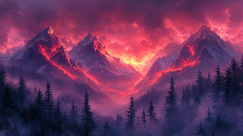 红能流动的山脉