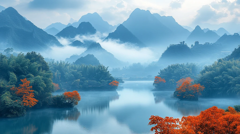 百千山云秋意浓