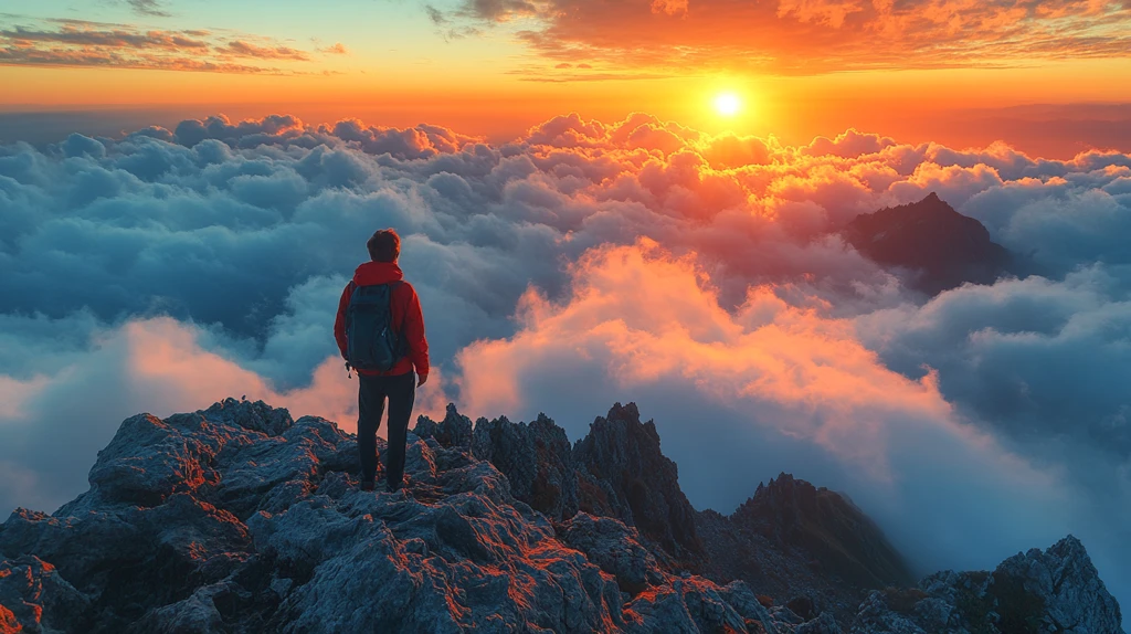 黄山俯瞰云海阳光