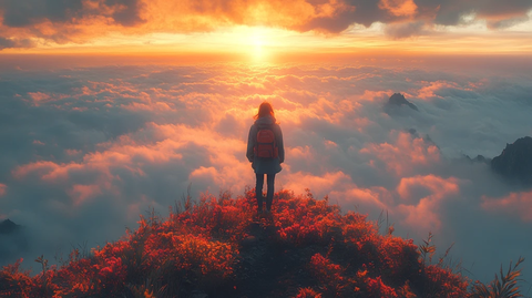 黄山俯瞰云海阳光