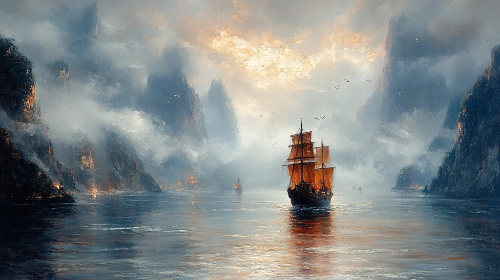 长江三峡山水画