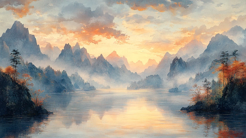 长江三峡山水画