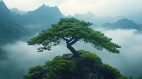 黄山松树象头形