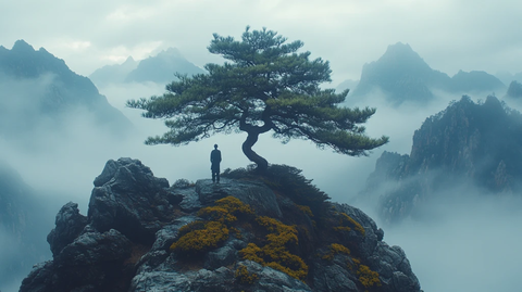 黄山松树象头形