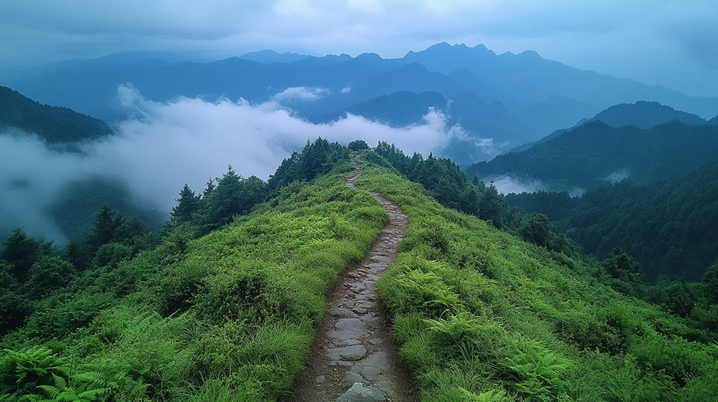 大山裂口后的美丽山林