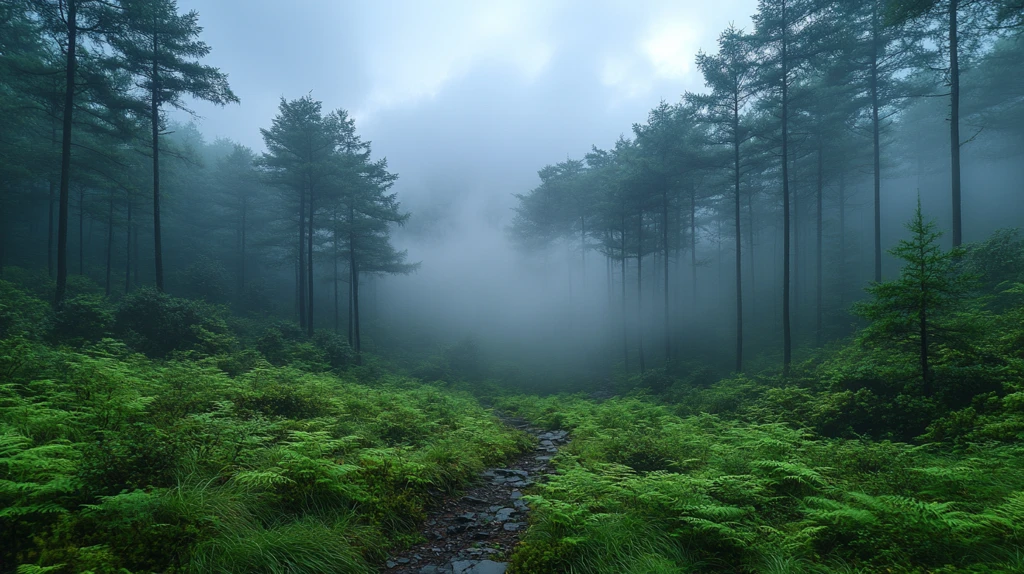 大山裂口后的美丽山林