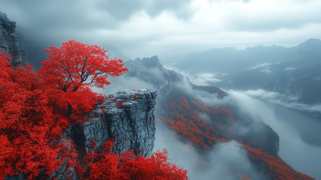 女神峰顶俯瞰三江