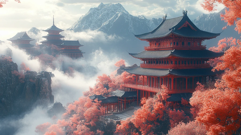 中国山景与寺庙