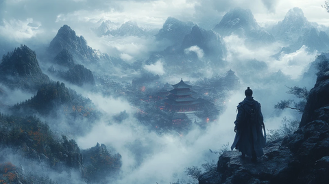 中国山景与寺庙