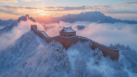 雪覆长城美