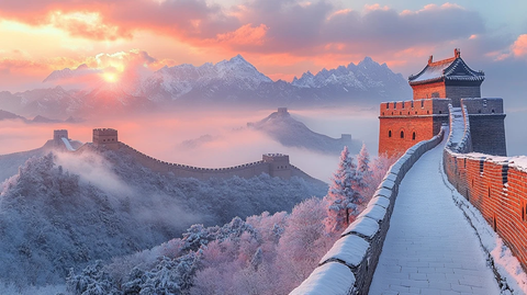 雪覆长城美