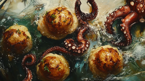 章鱼丸创意插画