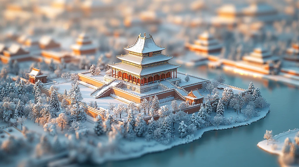 雪中故宫全景俯瞰