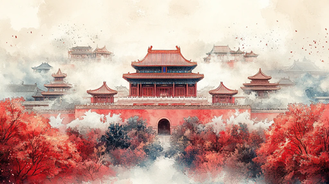 中国传统建筑故宫的精美一角