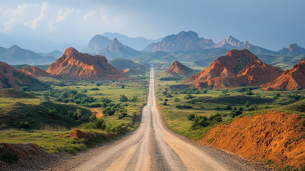 蜿蜒于山间的长城远景