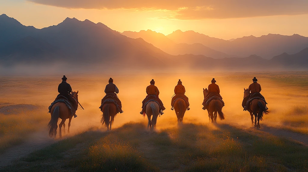 蜿蜒于山间的长城远景