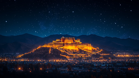 夜色下的布达拉宫