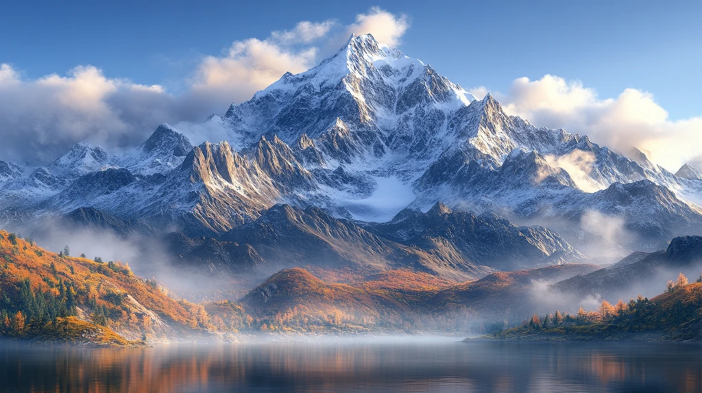 红衣舞者雪山前