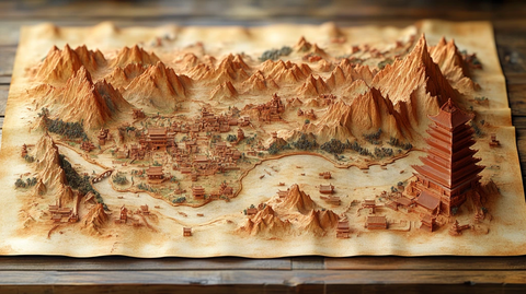 古老的山川地图