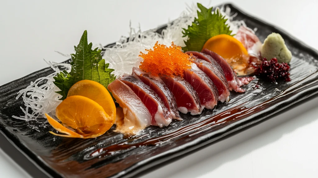日式料理金枪鱼生鱼片