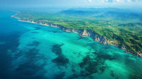 俯瞰村庄与田野