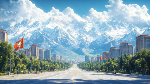 都市雪山辉映