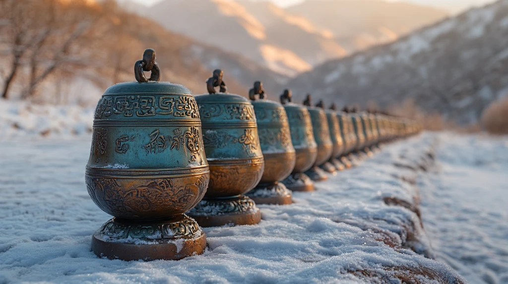 祈福铜钟雪山