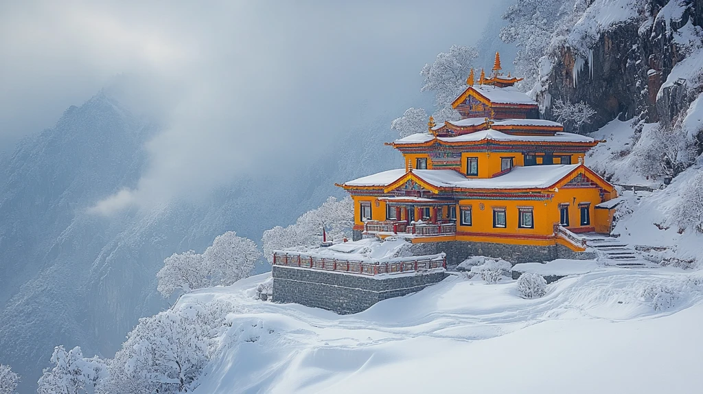 雪中寺院