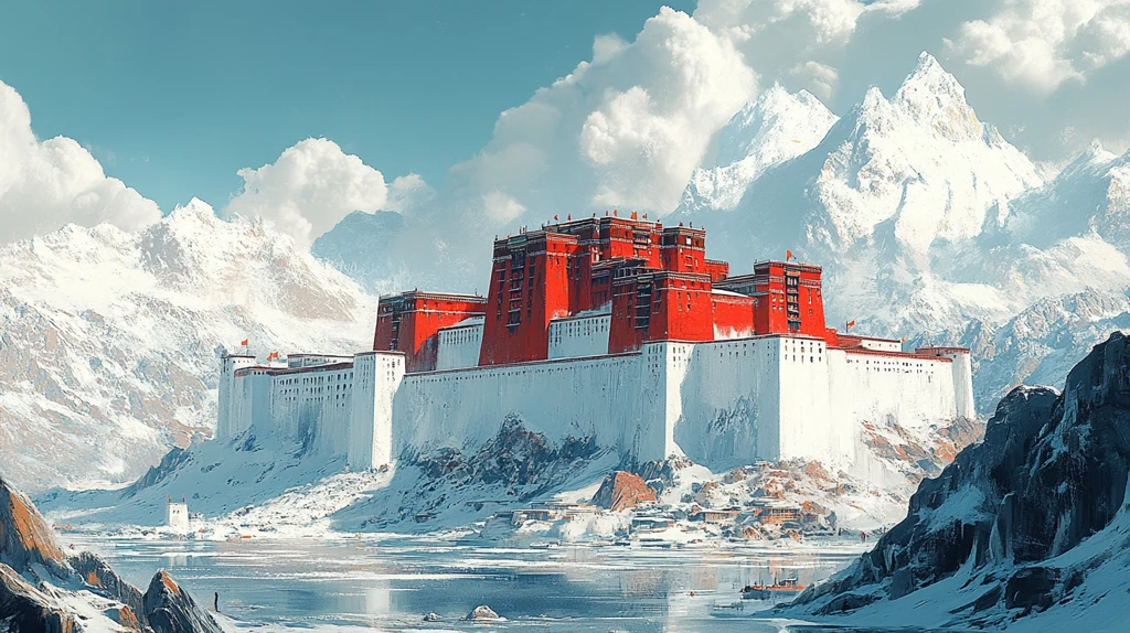 布达拉宫樱花景