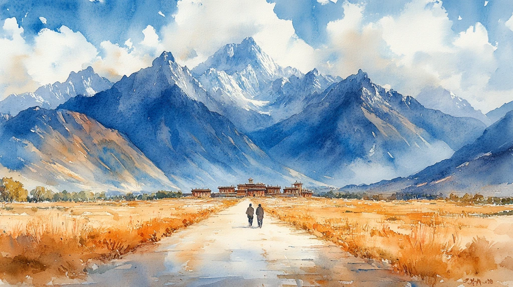 山水间的藏式建筑