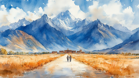 山水间的藏式建筑