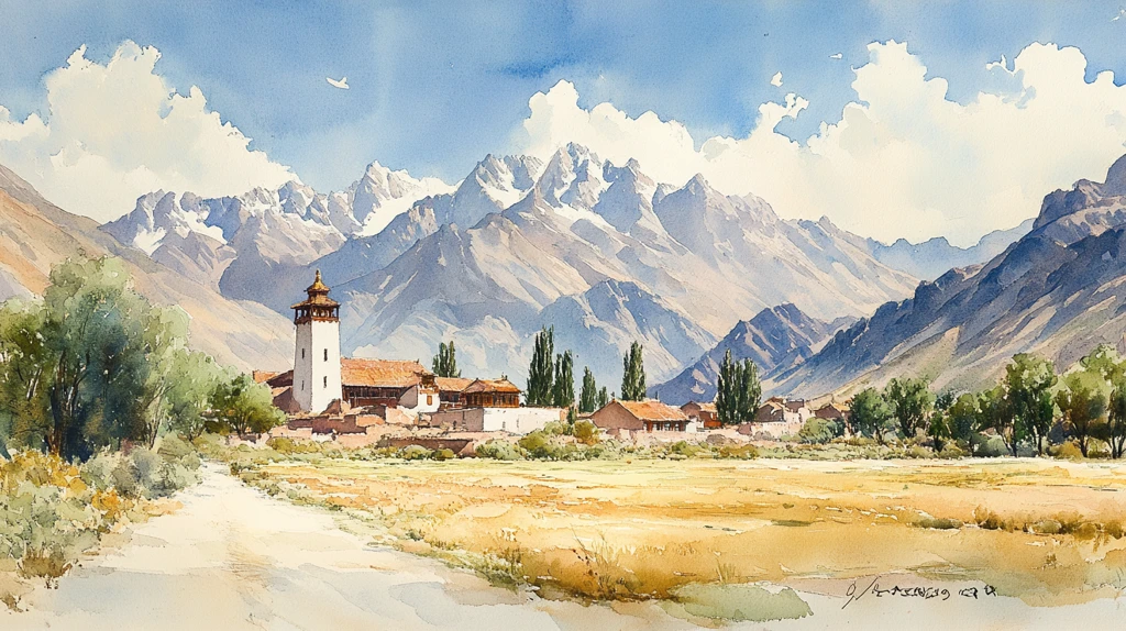 山水间的藏式建筑