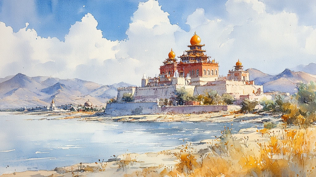 山水间的藏式建筑