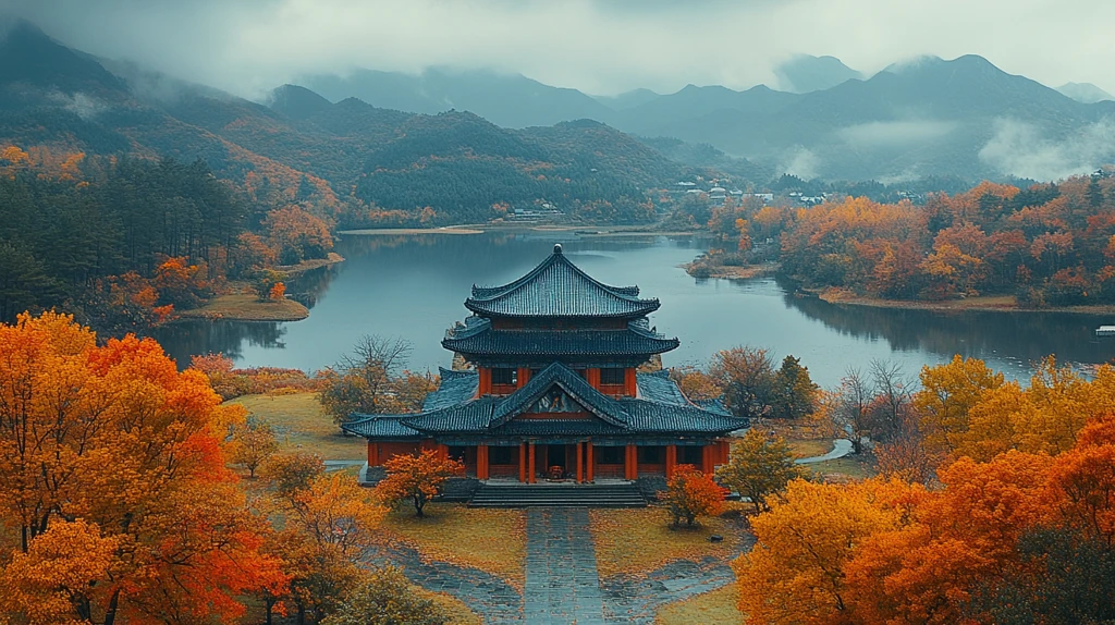 山间古村与佛塔