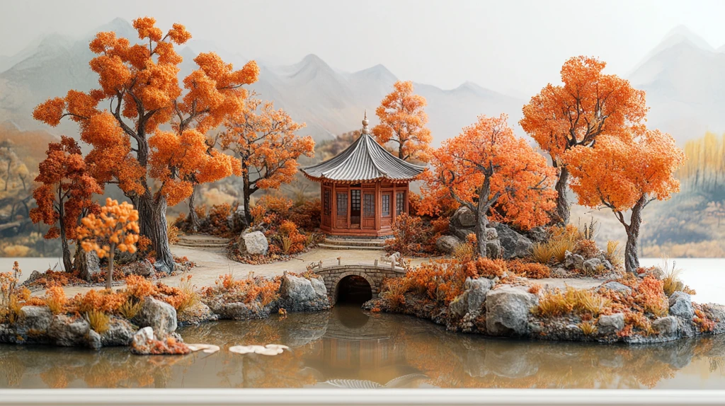 秋景中的古建筑