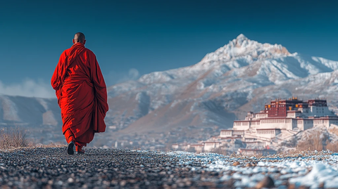 僧侣与布达拉宫