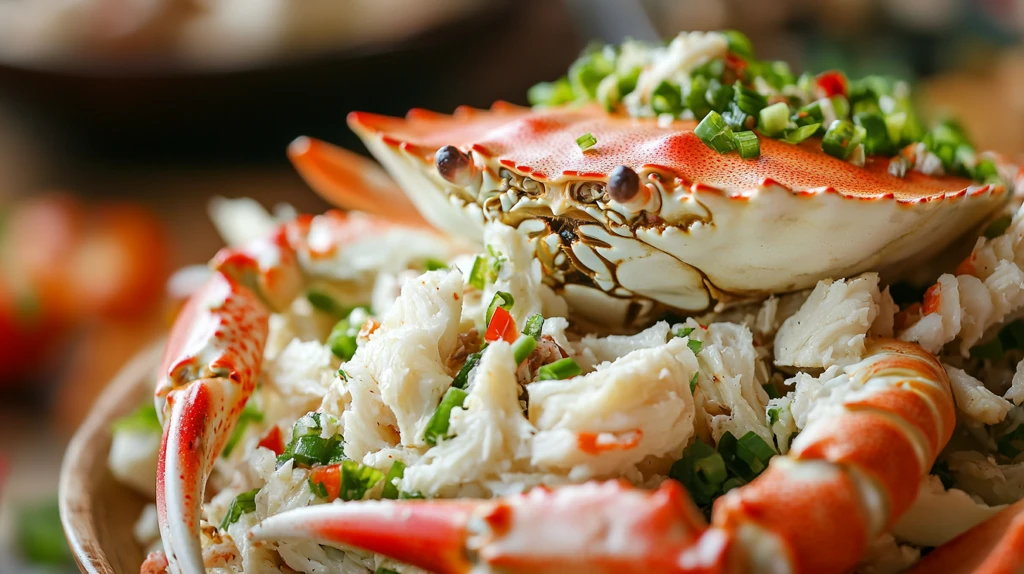 一桌美食蟹脚捞粉丝