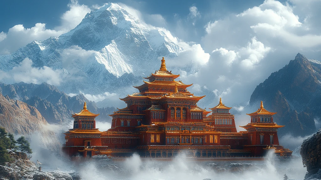 旷野中的藏式建筑