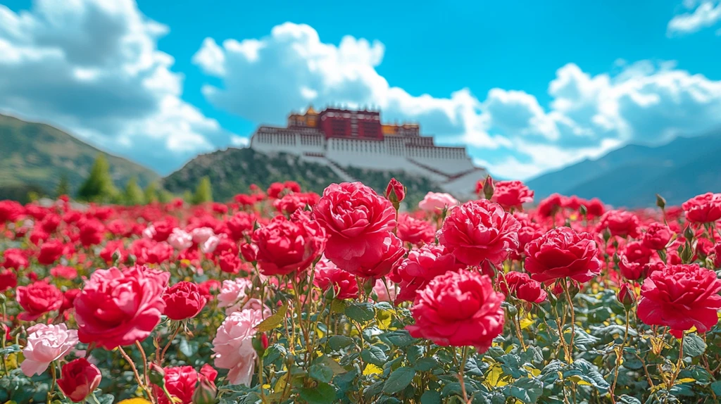 花海中的布达拉宫