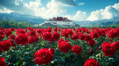 花海中的布达拉宫