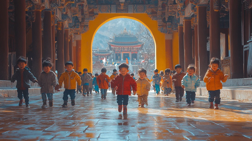 布宫前的童趣时光