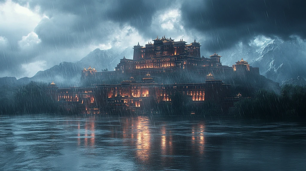 闪电下的布达拉宫